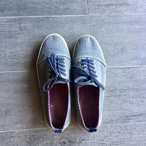 American Eagle blue canvas polka dot sneaker